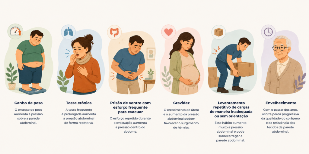 fatores de risco para o desenvolvimento de hérnias da parede abdominal