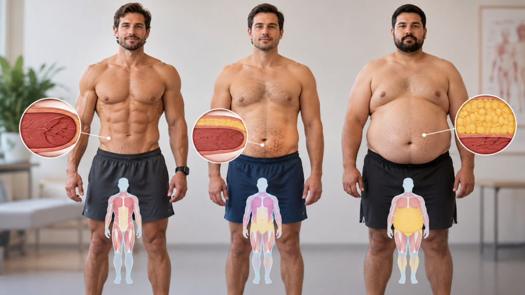 composição corporal imc quantidade de gordura cirurgia de hernia